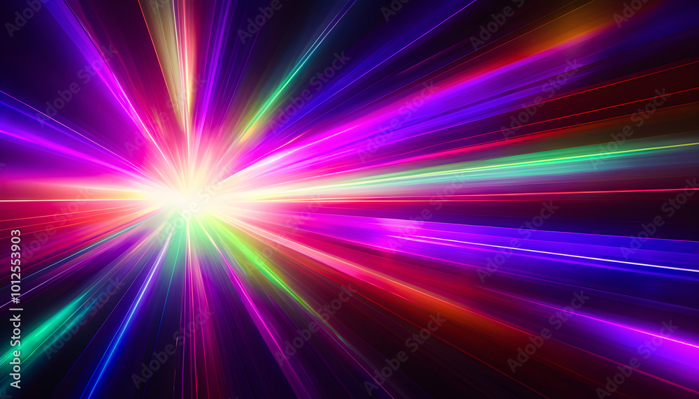 Vivid Burst of Light Rays in Motion – Abstract Energy Explosion with Multicolor Beams on Dark Background, Vibrant Spectrum Effect for Dynamic Design or Tech Concept Vivid Burst of Light Rays in Motion – Abstract Energy Explosion with Multicolor Beams on Dark Background, Vibrant Spectrum Effect for Dynamic Design or Tech Concept