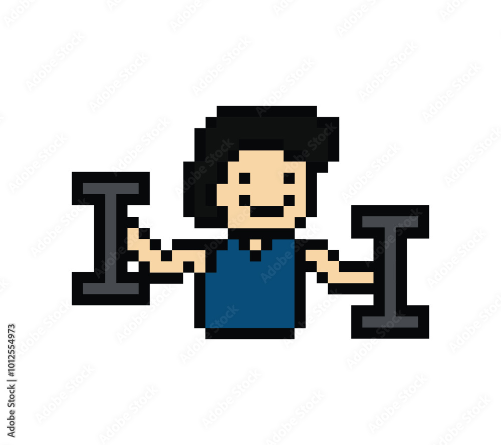 Cute pixel cartoon 8bit character man weight training with dumbbell lifestyle lifting gym decoration life style 8 bit male boy weight fitness isolated PNG vector. Cute pixel cartoon 8bit character man weight training with dumbbell lifestyle lifting gym decoration life style 8 bit male boy weight fitness isolated PNG vector.
