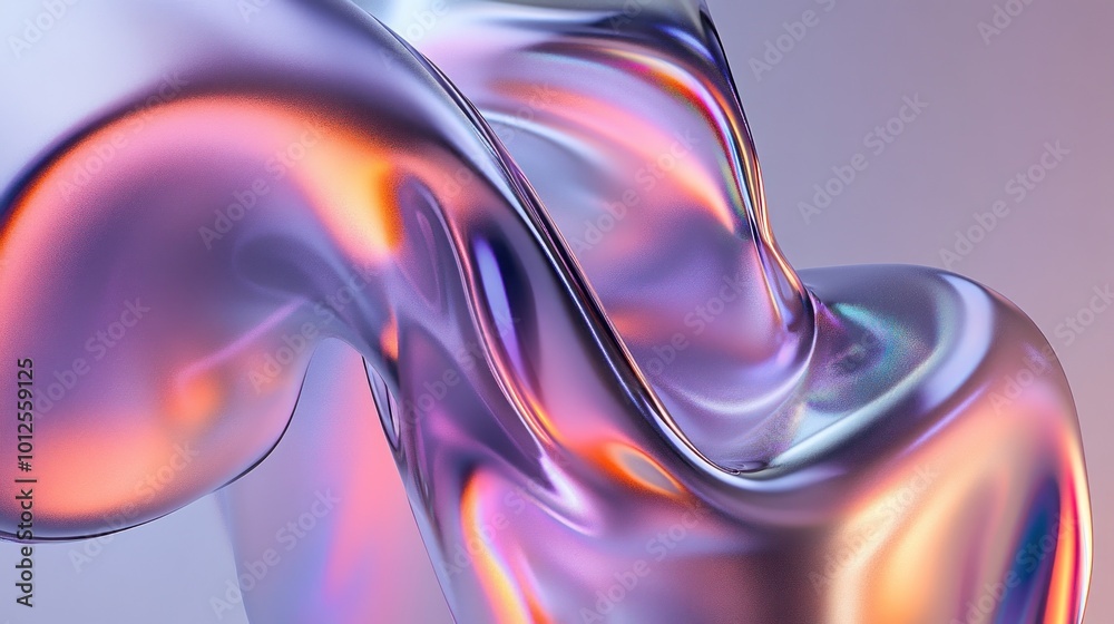 Obraz premium Abstract Liquid Form with Iridescent Colors