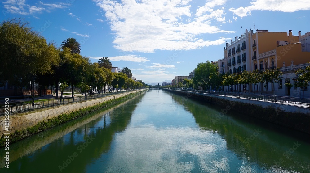 Serene Canal View in a Picturesque European City Serene Canal View in a Picturesque European City