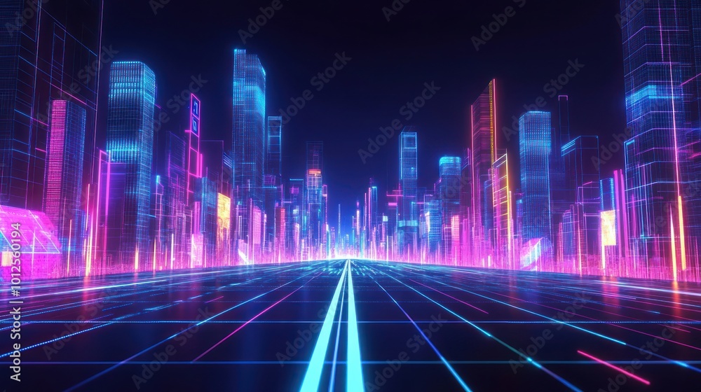 Fototapeta premium Cyberpunk Cityscape