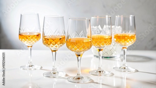 Wallpaper Mural A collection of elegant glasses filled with golden liquid. Torontodigital.ca