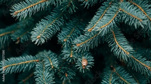 Close-up view of a Christmas tree background