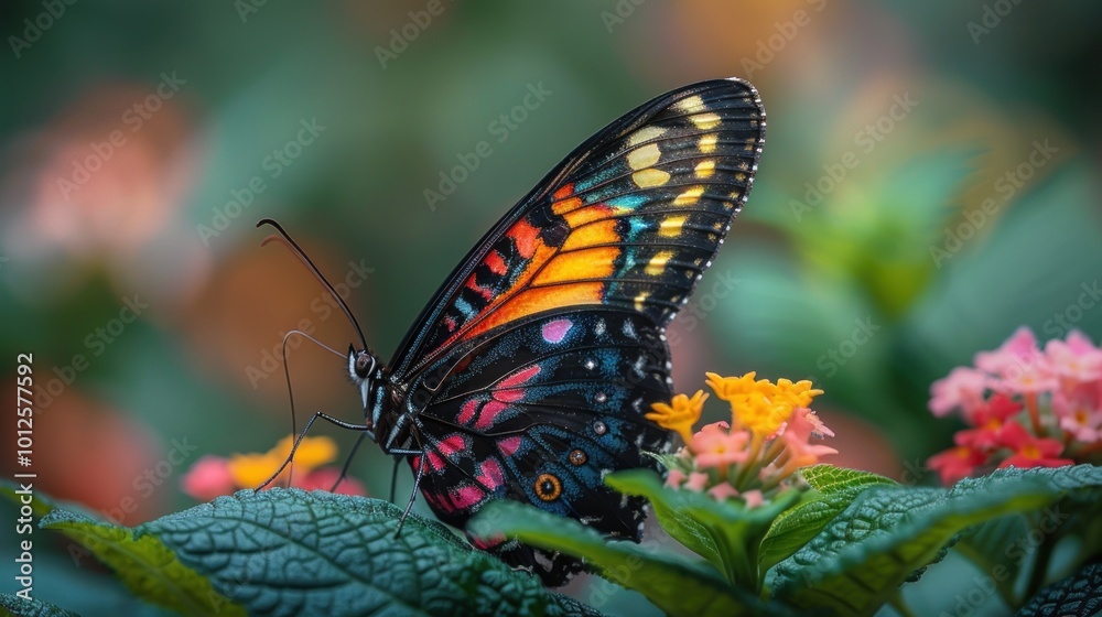 Fototapeta premium Colorful Butterfly on Flower