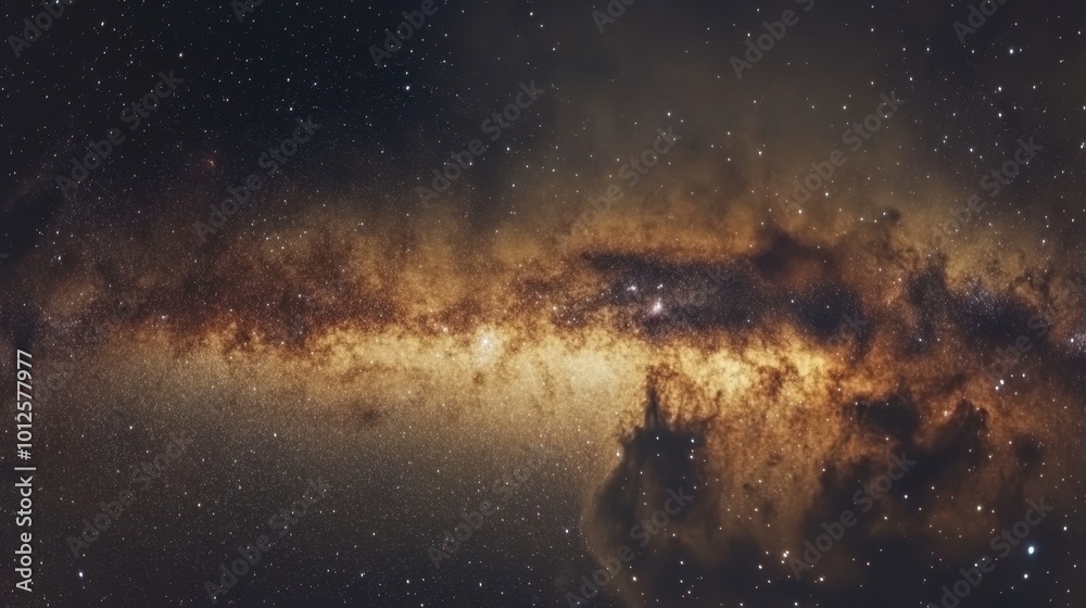 A panoramic shot of the Milky Way galaxy with bright stars, glowing nebula clouds, and cosmic dust, creating a mesmerizing cosmic display. A panoramic shot of the Milky Way galaxy with bright stars, glowing nebula clouds, and cosmic dust, creating a mesmerizing cosmic display.