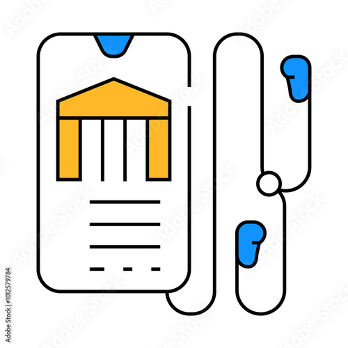 audio guide museum line icon vector. audio guide museum sign. isolated symbol illustration
