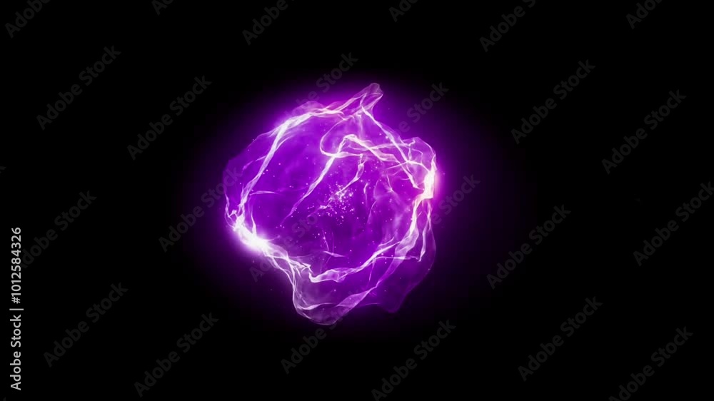 Animated purple fire ball power effect isolate on black background. Animated purple fire ball power effect isolate on black background.