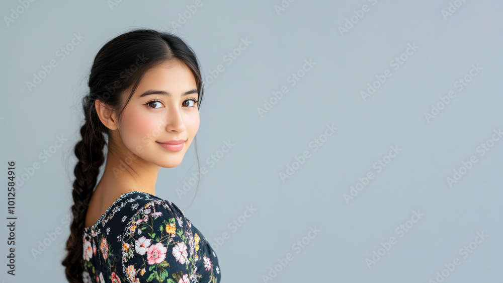 Malay woman wearing traditional Bavarian German Austrian dirndl dress Malay woman wearing traditional Bavarian German Austrian dirndl dress