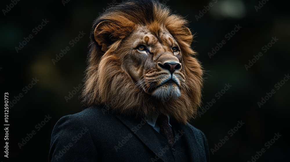 Lion in a Suit King of the Jungle in Formal Wear Lion in a Suit King of the Jungle in Formal Wear