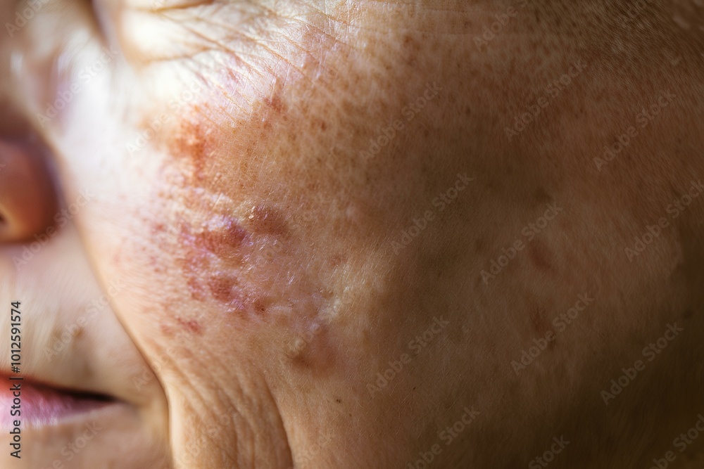 色素沈着のある成熟した女性の肌のクローズアップ、コピースペース|Close up of mature woman skin with hyperpigmentation. Copy space. 色素沈着のある成熟した女性の肌のクローズアップ、コピースペース|Close up of mature woman skin with hyperpigmentation. Copy space.