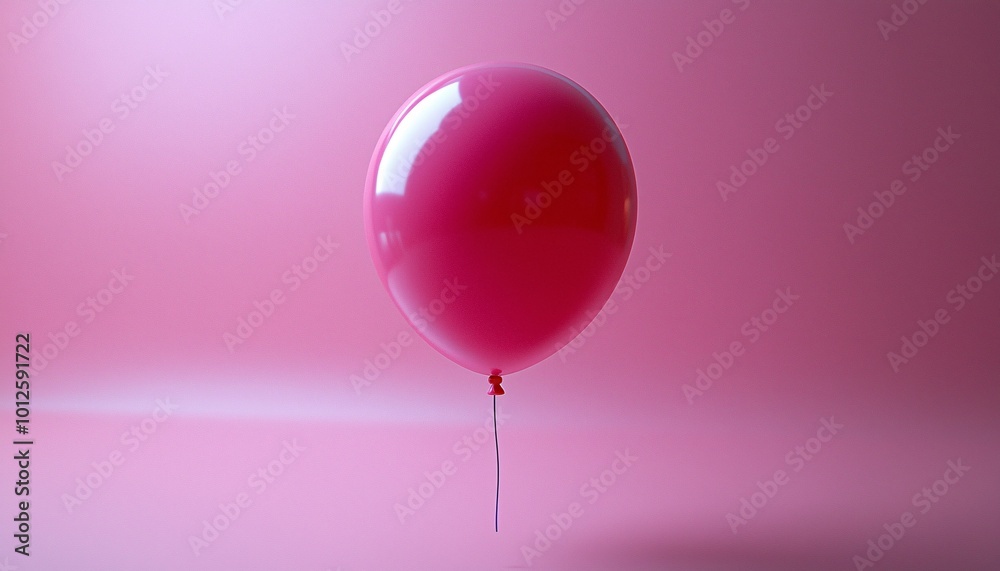 Whimsical Pink Balloon Floating in Airy Bliss