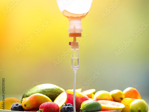 IV drip vitamin treatments infusion drop intravenous medical use booster’s beauty supplement therapy concept.