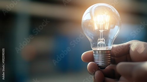 Closeup of an Asian man changing a compactfluorescent CFL bulb next to an LED bulb in a minimal room Warm lighting, energyefficient concept, perfect for illustrating sustainability photo