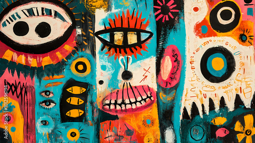 Art brut patterns with naive and raw artistic expressions. Art Brut. Illustration