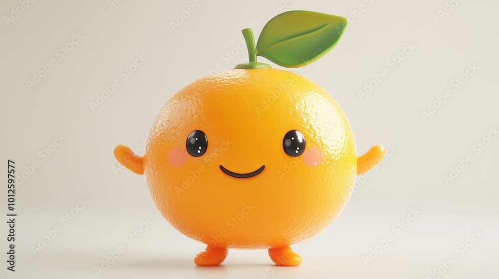 ai generated Illustration of cute 3d cartoon charater orange fruit isolated white ai generated Illustration of cute 3d cartoon charater orange fruit isolated white