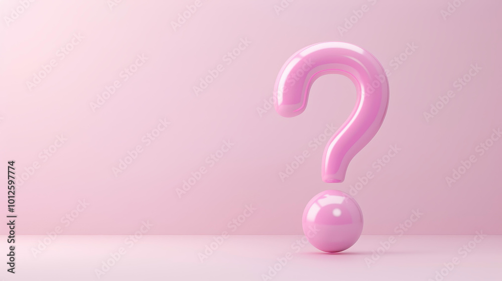 A sleek 3D illustration of a question mark symbol, designed with a modern aesthetic against a clean white backdrop. A sleek 3D illustration of a question mark symbol, designed with a modern aesthetic against a clean white backdrop.