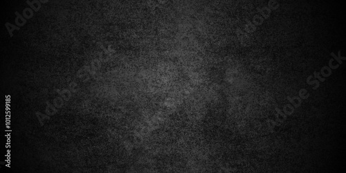 Dark Black background texture, old vintage charcoal black backdrop paper with watercolor. Abstract background with black wall surface, black stucco texture. Black gray satin dark texture luxurious.