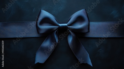 Decorative bow with ribbons in dark room