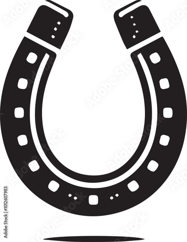 Horseshoe logo silhouette vector black and white