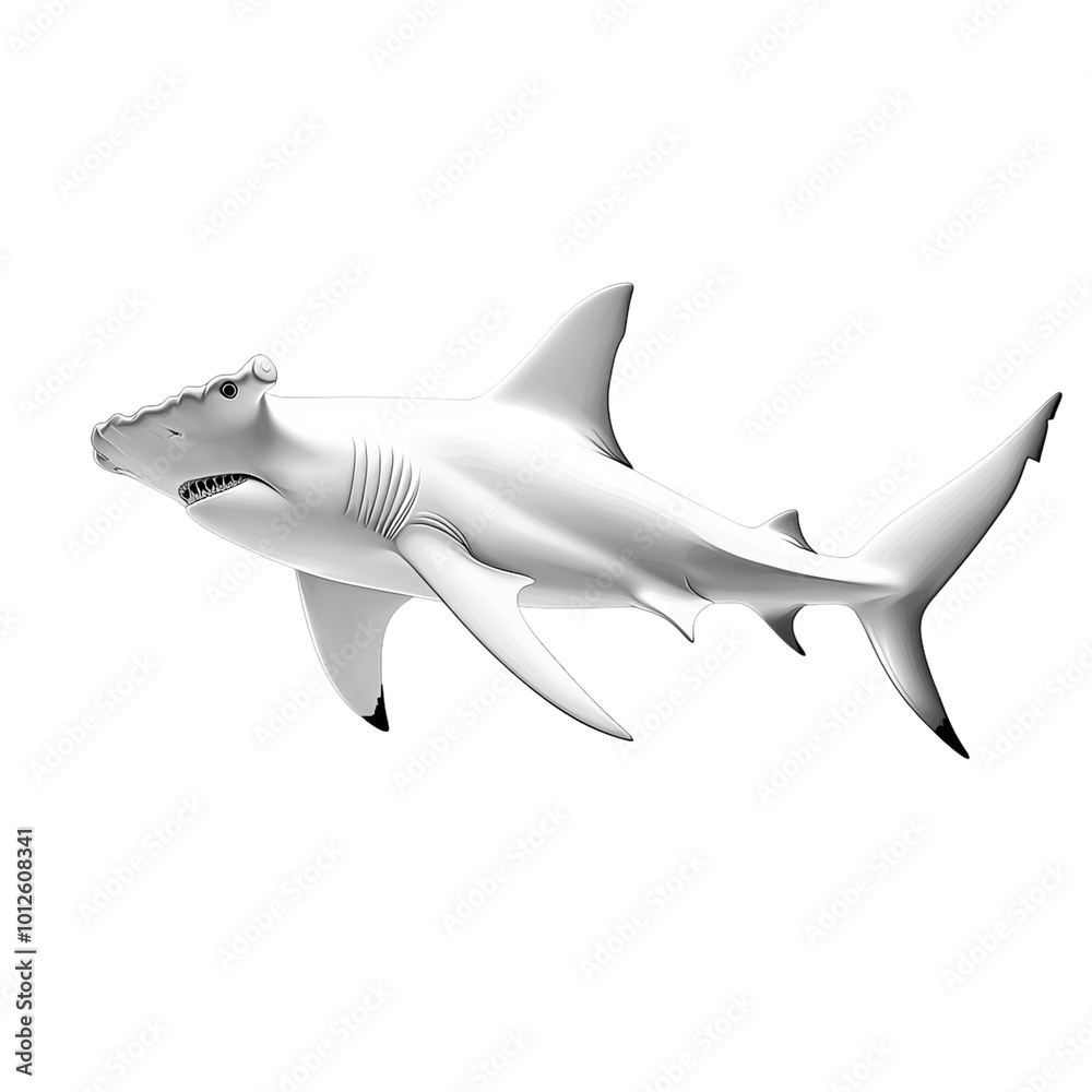 Fototapeta premium great shark isolated on white