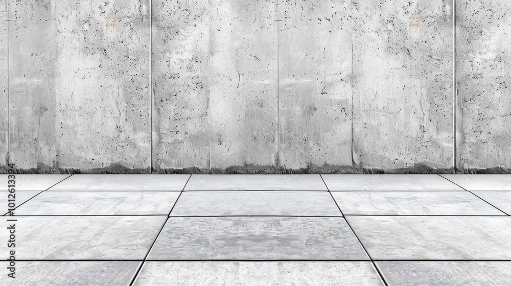 Fototapeta premium Experience the sleek elegance of a modern concrete room, complete with a smooth floor and stylish wall backdrop.