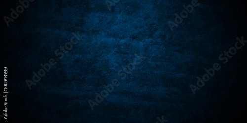 Abstract modern Dark Blue wall concrete grunge backdrop texture, watercolor painted mottled blue background, colorful bright ink and watercolor textures on black paper background.
