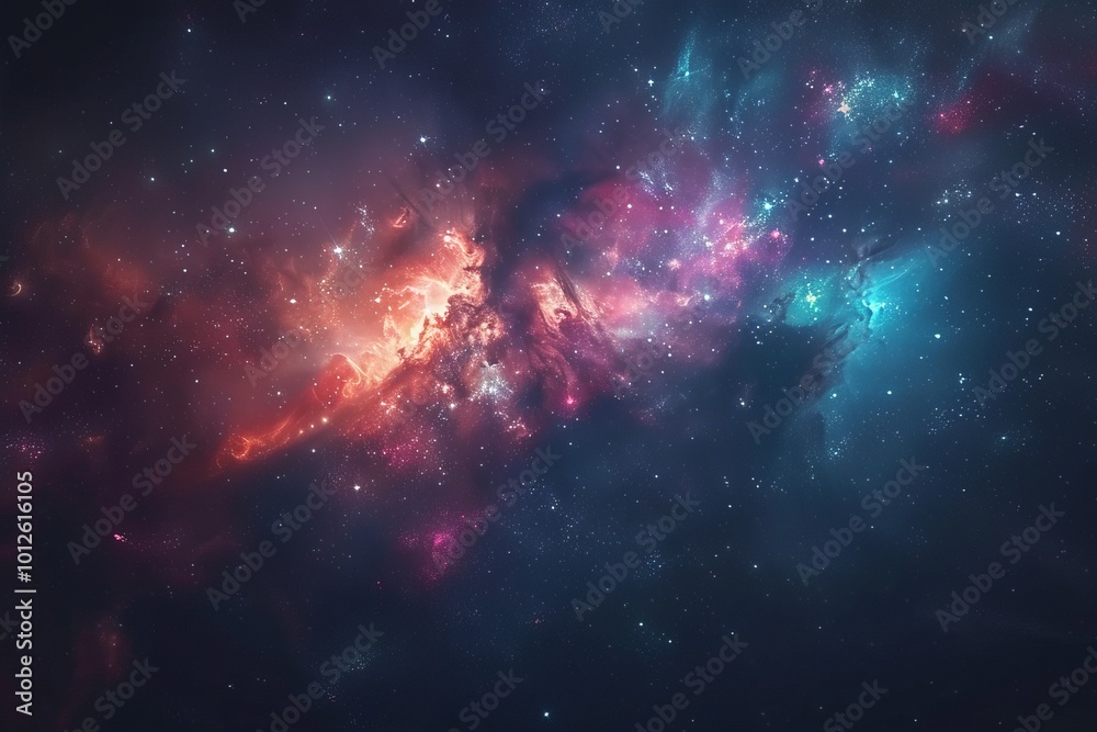 Obraz premium Abstract space background with nebula and galaxies