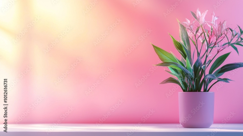 A cute pink sparkle background with small flowers and bokeh. A cute pink sparkle background with small flowers and bokeh.
