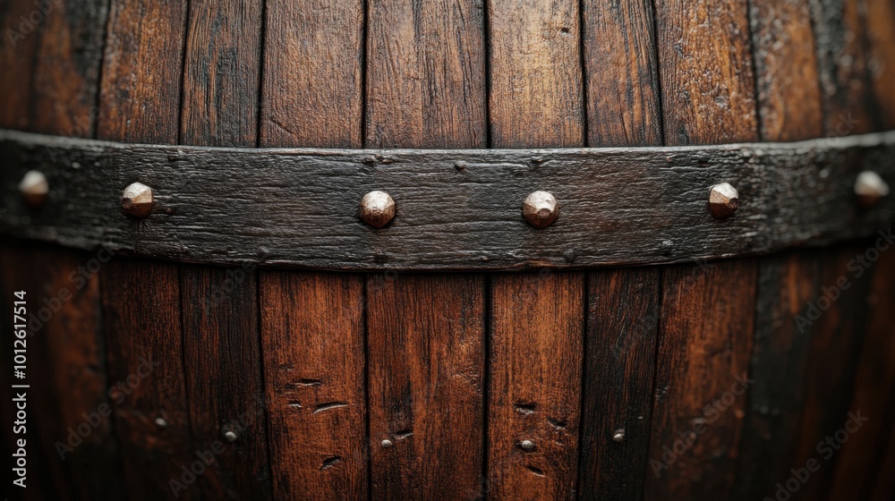 A detailed view of the wood grain on a barrel, capturing the rustic charm and authenticity that appeals to decor and design enthusiasts.