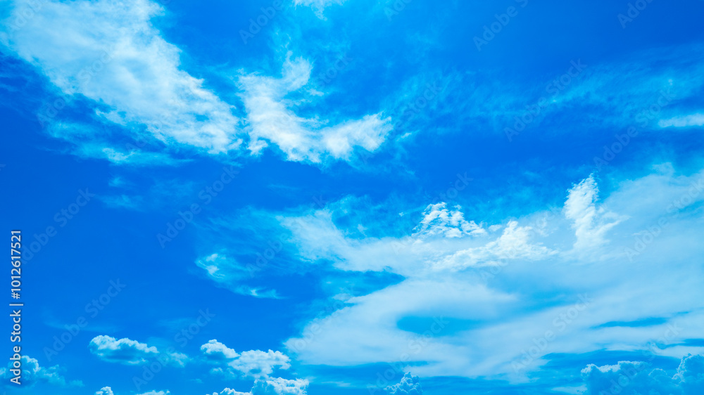 Panorama of cloud clear sky background for summer vacation concept at ocean and summer sea water with sunlight of beautiful cloudy sky Panorama of cloud clear sky background for summer vacation concept at ocean and summer sea water with sunlight of beautiful cloudy sky