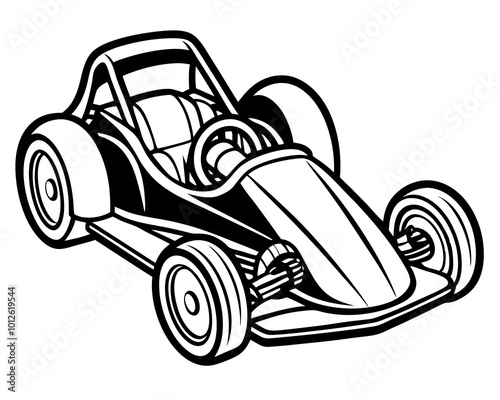 Go Kart Vector Illustration - Line Art Design for Creative Projects