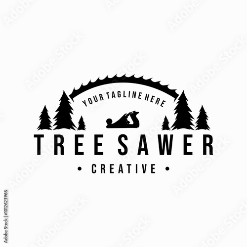 wood craftsman vector logo