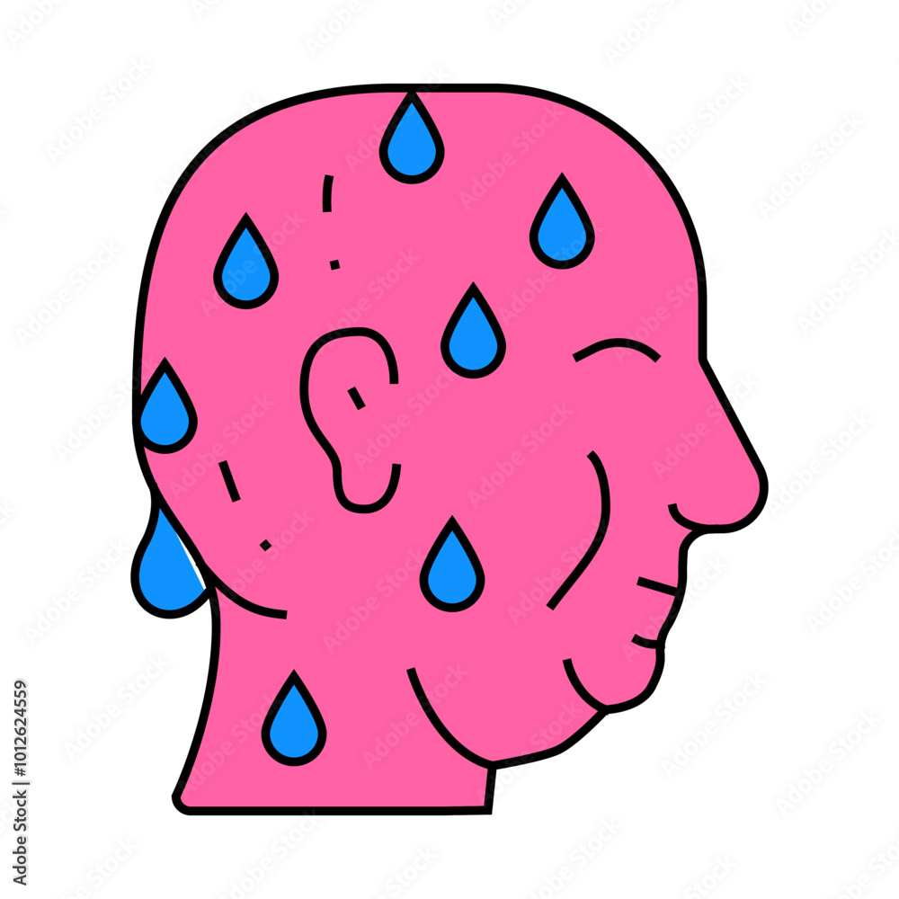 excessive sweating line icon vector. excessive sweating sign. isolated symbol illustration excessive sweating line icon vector. excessive sweating sign. isolated symbol illustration