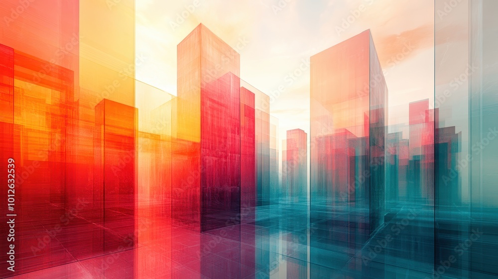 Vibrant color gradient abstract architecture Generative AI image Vibrant color gradient abstract architecture Generative AI image