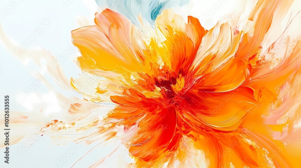 Orange and white abstract flower poster background
Orange and white abstract flower poster background