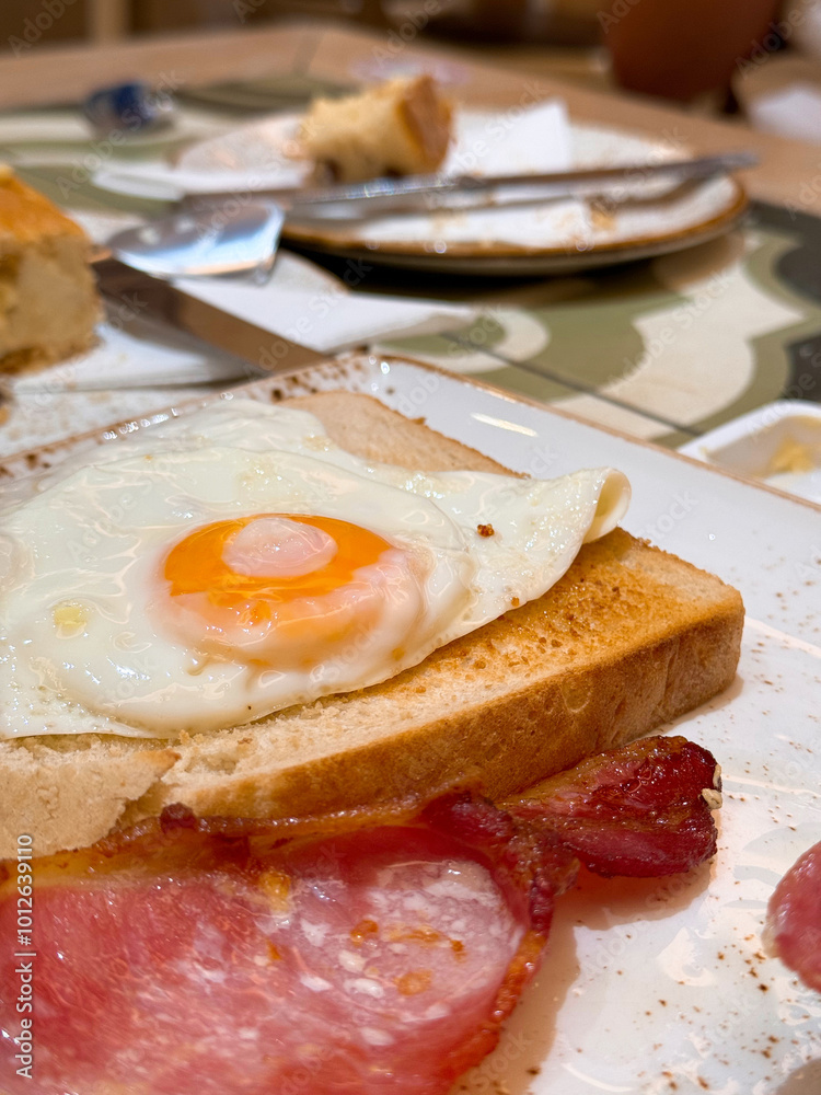 Bacon and egg, classic breakfast Bacon and egg, classic breakfast