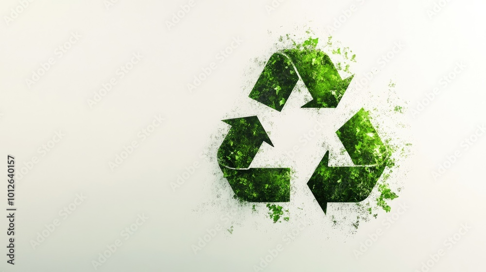 A striking green recycle symbol on a pure white background, symbolizing eco-consciousness and the need for sustainability, with ample space for custom messages or graphics. A striking green recycle symbol on a pure white background, symbolizing eco-consciousness and the need for sustainability, with ample space for custom messages or graphics.