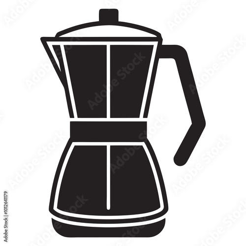 Coffee maker machine silhouette vector on a white background