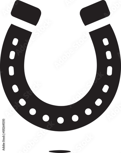 Horseshoe logo silhouette vector black and white