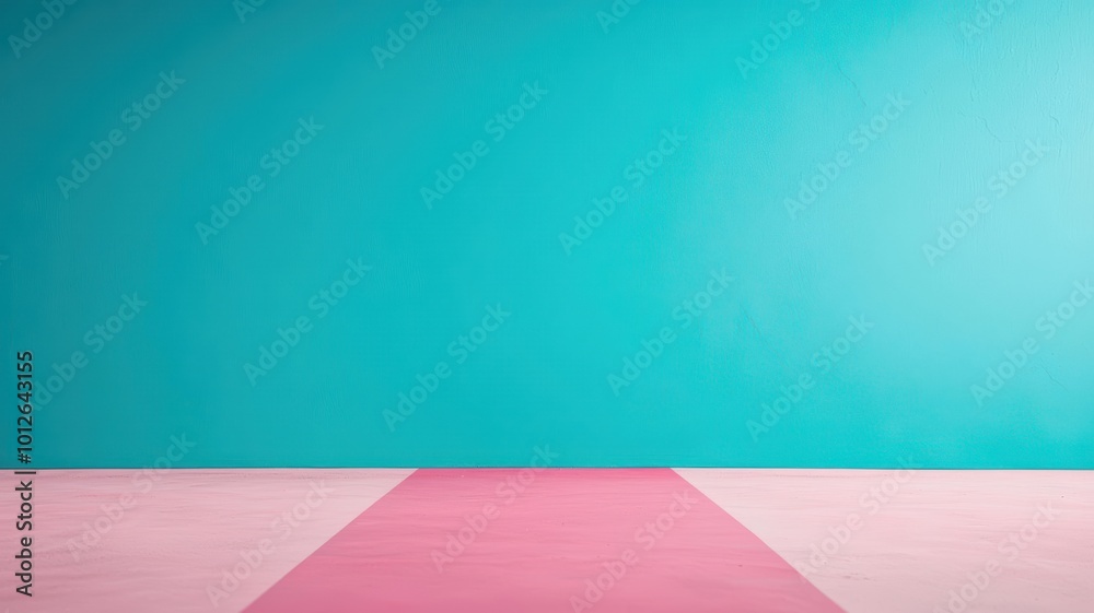 Vibrant turquoise wall with a soft pink floor, creating a fresh and modern backdrop for various creative projects. Vibrant turquoise wall with a soft pink floor, creating a fresh and modern backdrop for various creative projects.