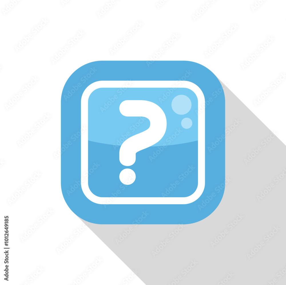 Blue rounded square app icon is showing a question mark on a white background Blue rounded square app icon is showing a question mark on a white background
