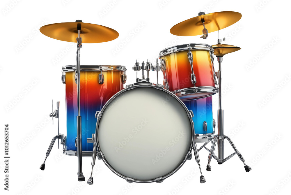 Vibrant Gradient Drum Set On Transparent Background Vibrant Gradient Drum Set On Transparent Background