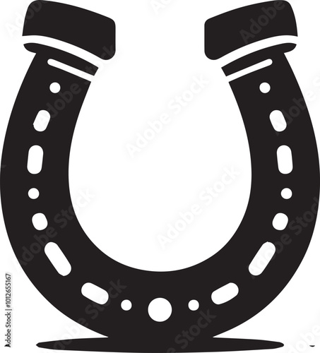 Horseshoe logo silhouette vector black and white