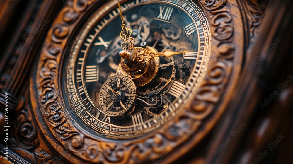 An ornate antique clock showcases its complex inner workings, symbolizing the essence of time management and urgency.