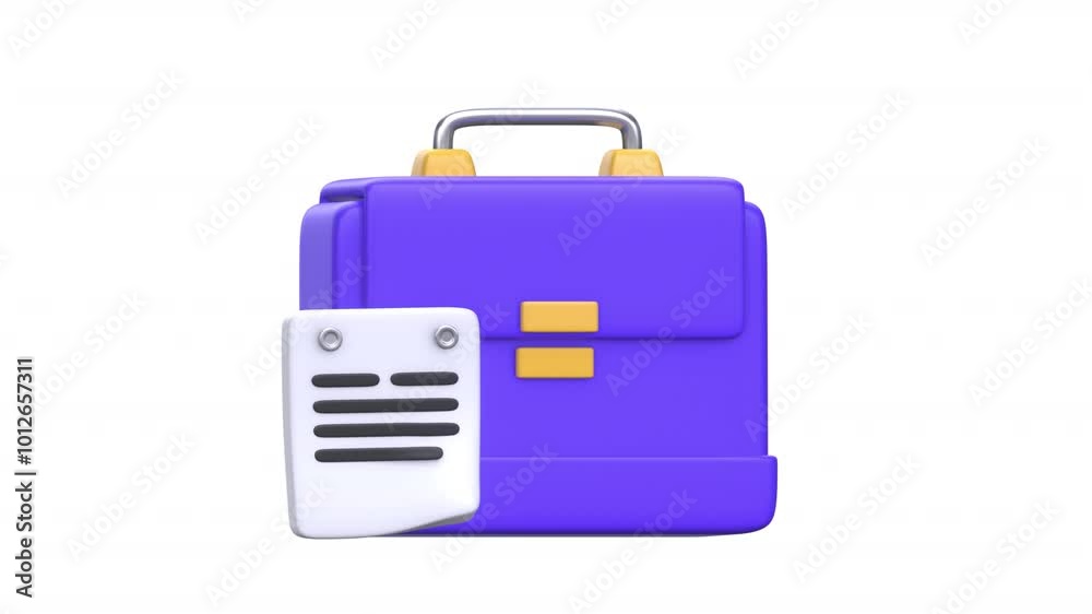 Animated 3D Business Suitcase with a transparent background, perfect for professional presentations, business themes, and corporate branding with a sleek, modern design Animated 3D Business Suitcase with a transparent background, perfect for professional presentations, business themes, and corporate branding with a sleek, modern design