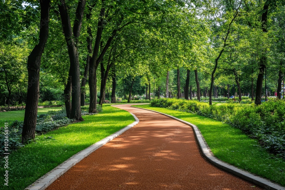 Great running track at the park for exercise Great running track at the park for exercise
