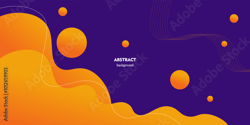 Dynamic abstract orange wave gradient illustration on geometric background with simple wave pattern. Cool and bright design.