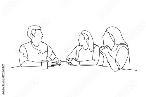 simple continuous line drawing of a group people gathering at office. Gathering minimalist Concept. Simple line, Gathering, People.