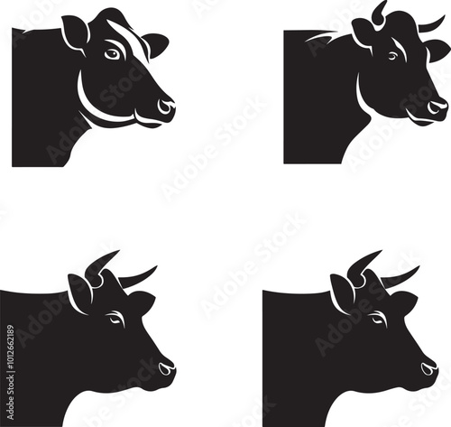 Minimalist Cow Head Silhouette