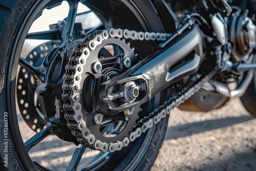 High speed rear wheel gear chain for performance motorcycle